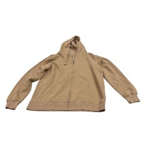 John Deere Men's Tan Lined Full Zip Hoodie Jacket L/G. New